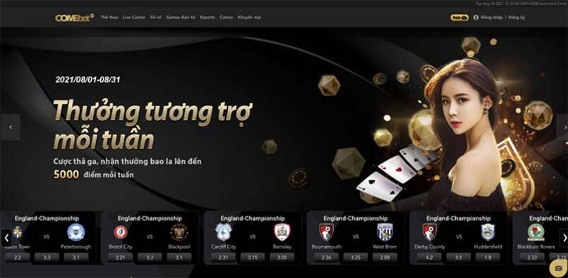 Giao diện Comebet 