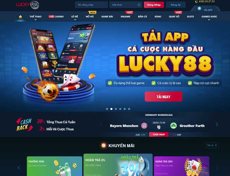 Thiết kế giao diện Lucky88 bắt kịp xu thế và dễ hiểu